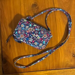 Vera Bradley Blue and Purple Floral Crossbody Bag